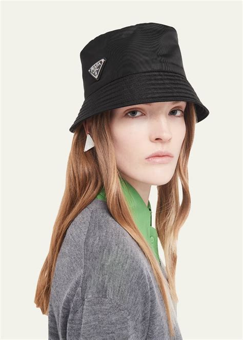 prada logo patch bucket hat|Prada bucket hat nylon.